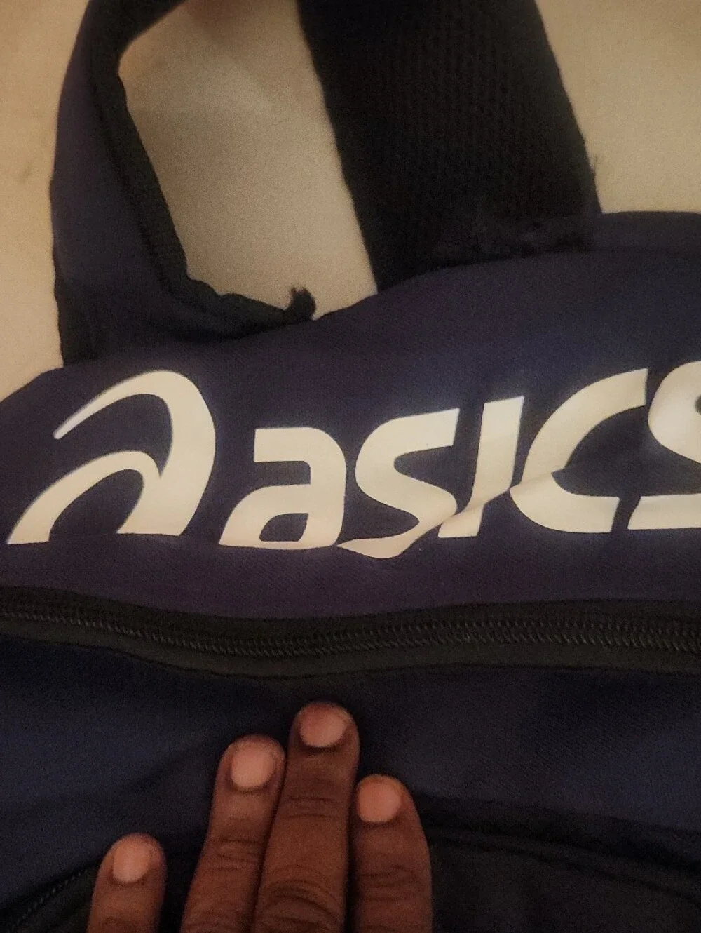 ASICS Navy and Black Athletic Backpack with Logo